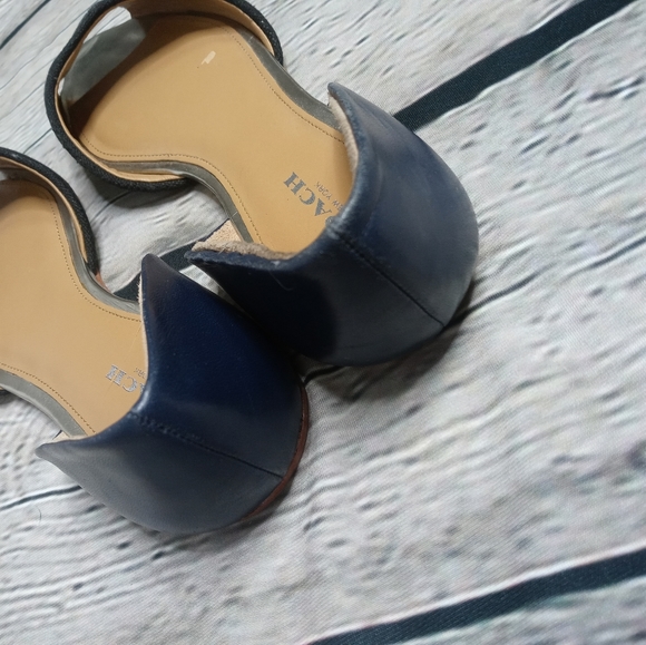 Coach Blue and Black Peep Toe Flats Size 6 - Picture 4 of 6
